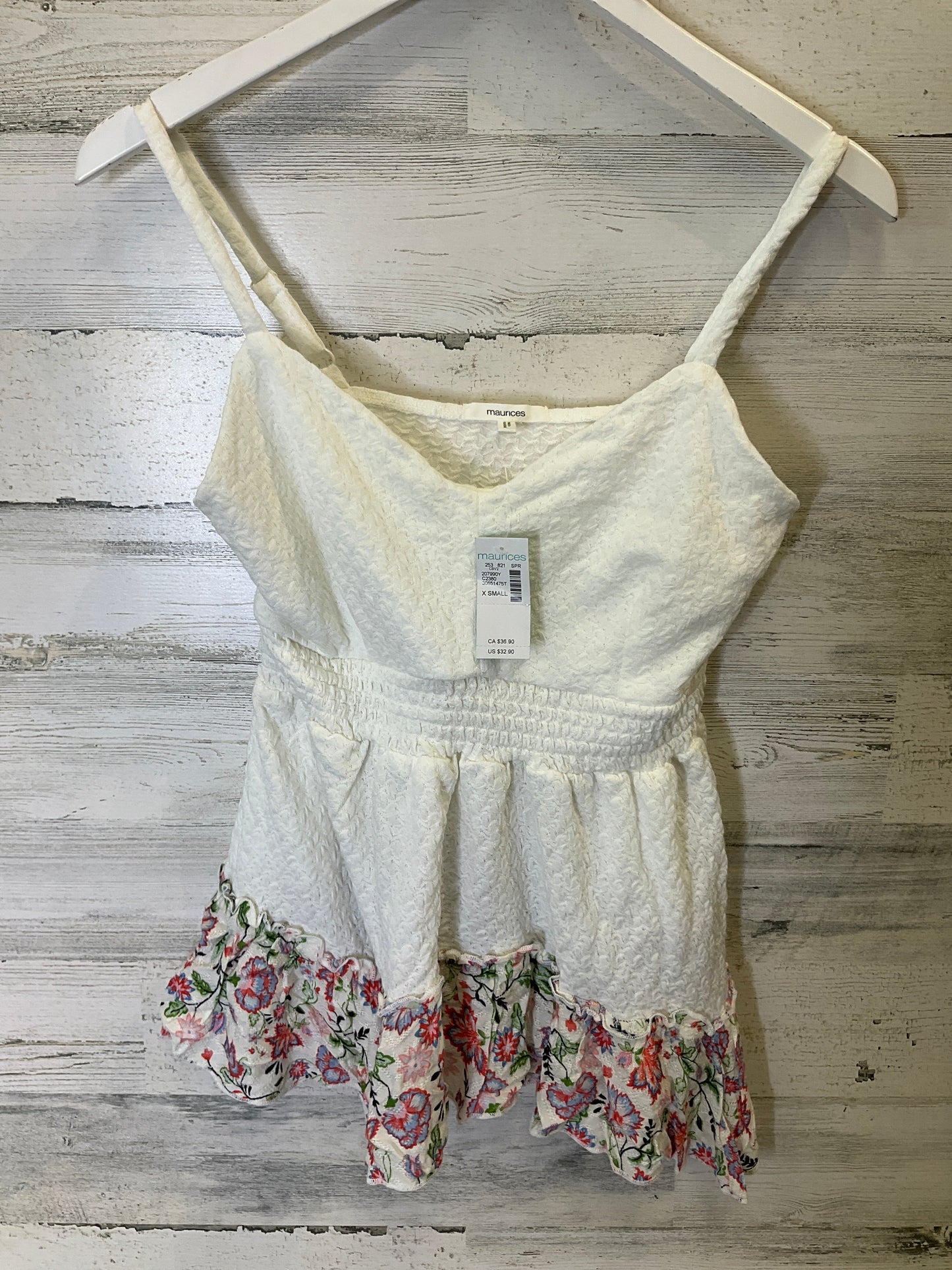 White Top Sleeveless Maurices, Size Xs