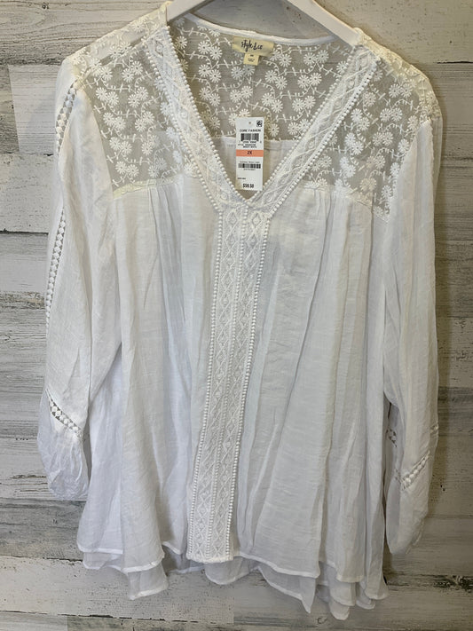 White Top Long Sleeve Style And Company, Size 2x
