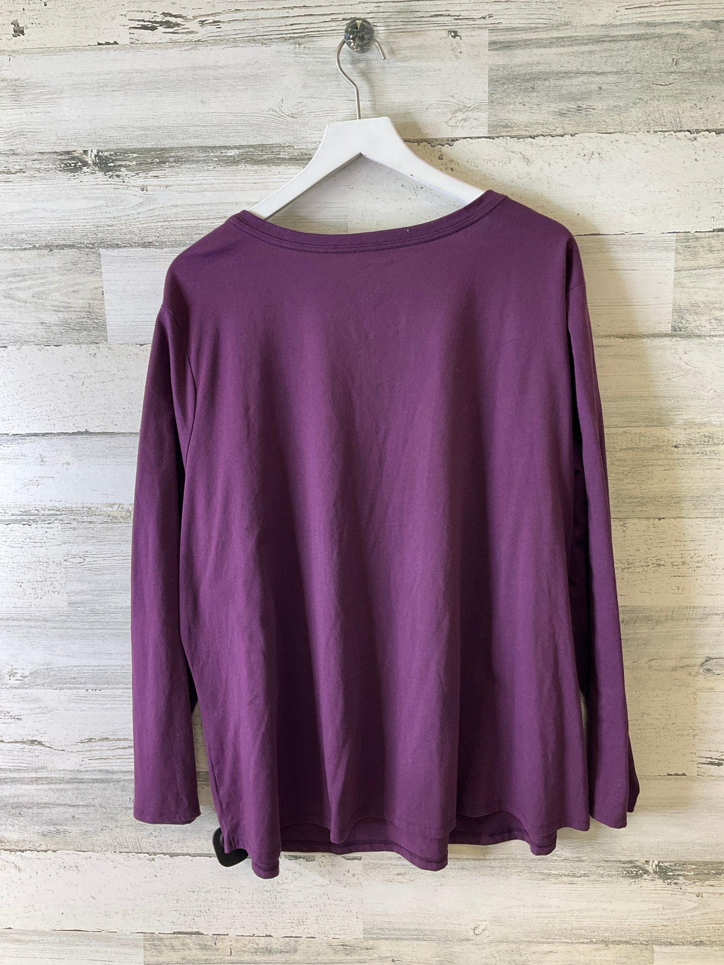 Top 3/4 Sleeve Basic By Faded Glory In Purple, Size: 4x