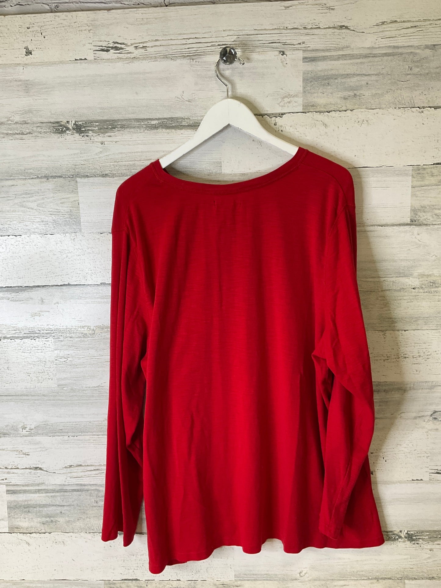 Top Long Sleeve By Chaps In Red, Size: 3x