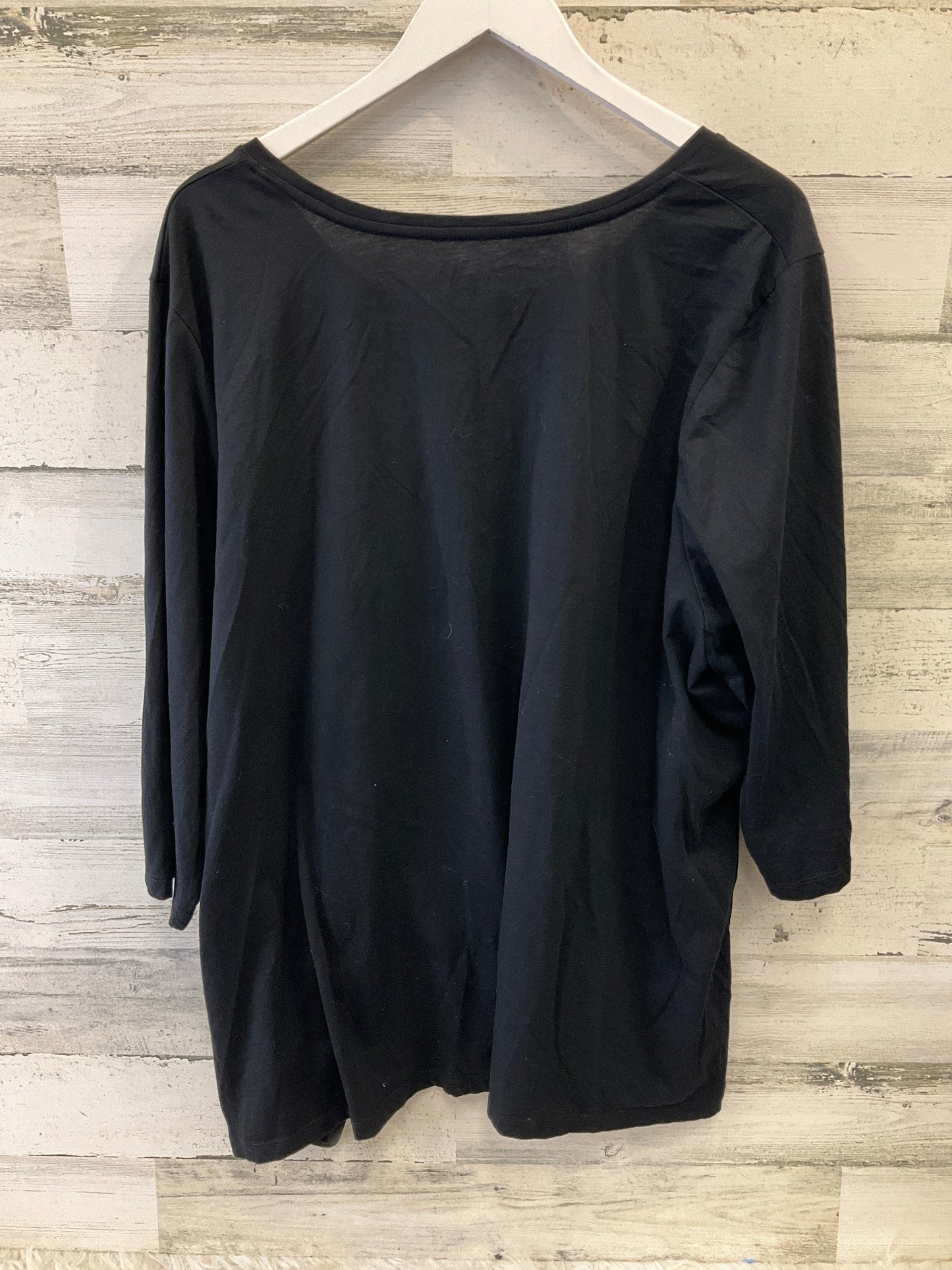 Top 3/4 Sleeve By Catherines In Black, Size: 3x