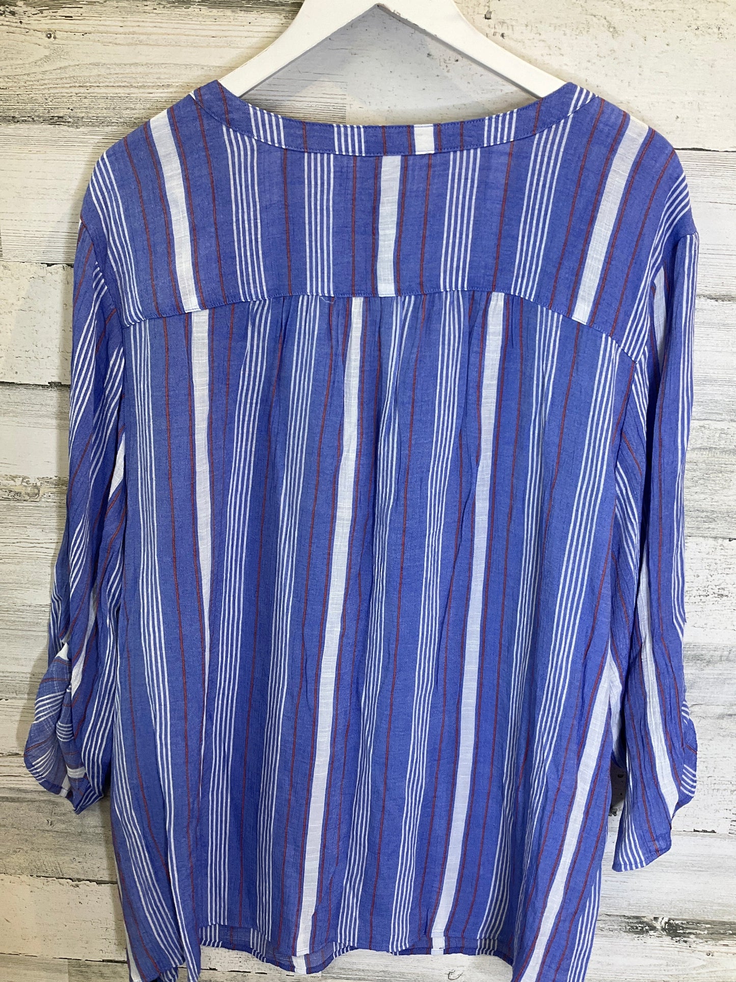 Blue Top 3/4 Sleeve Faded Glory, Size 4x