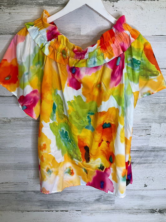 Multi-colored Top Short Sleeve Cme, Size L