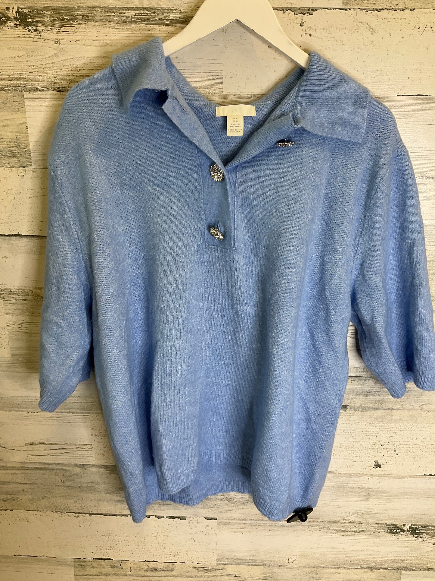 Blue Sweater Short Sleeve H&m, Size M