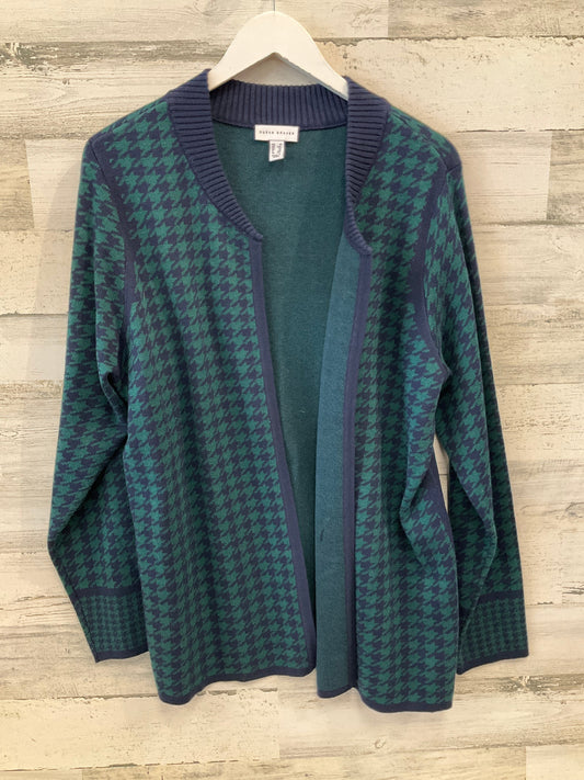 Sweater Cardigan By Susan Graver In Green, Size: 1x