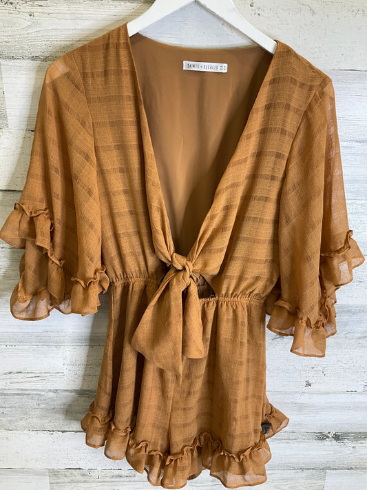 Romper By Clothes Mentor In Brown, Size: S