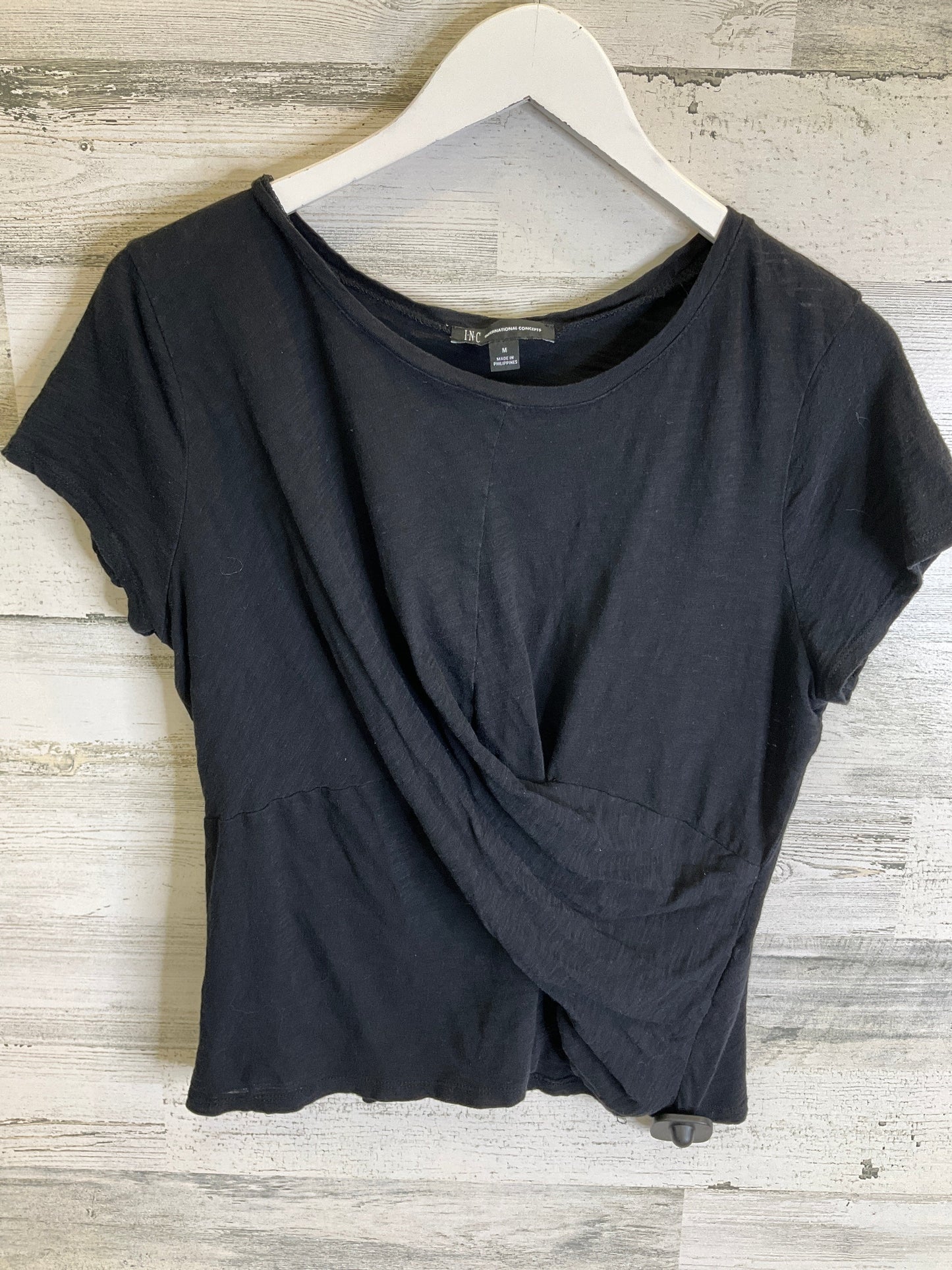 Top Short Sleeve By Inc In Black, Size: M