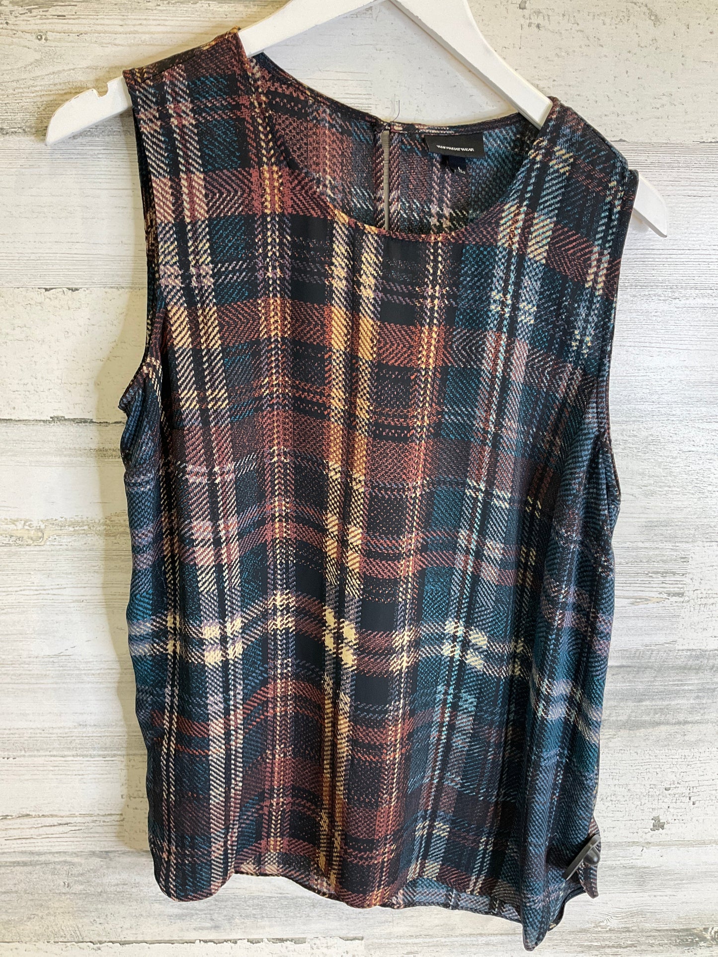 Top Sleeveless By Who What Wear In Brown, Size: L