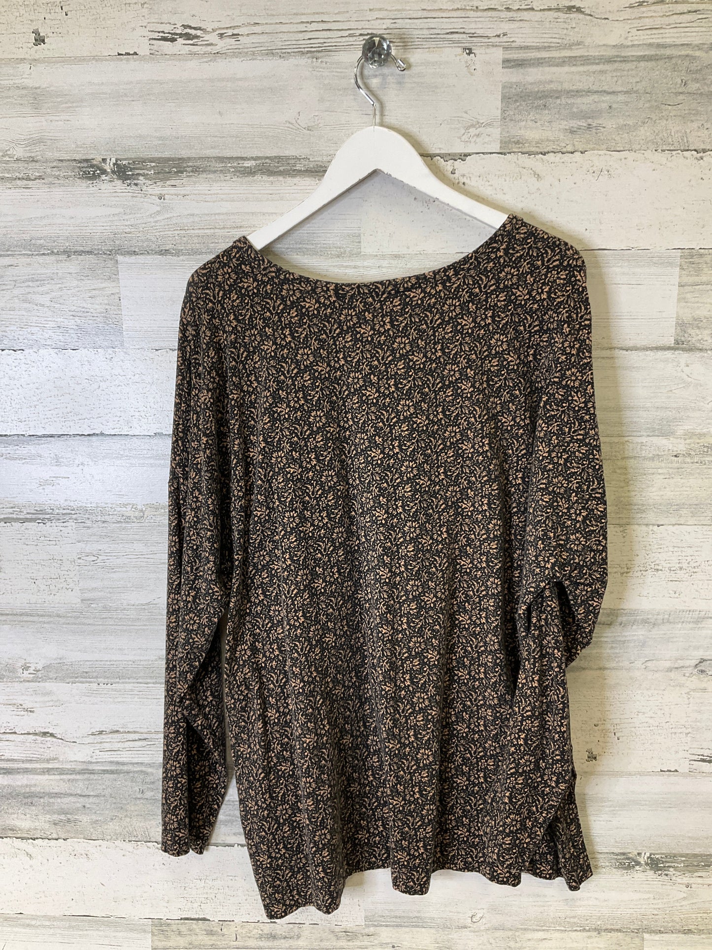 Top Long Sleeve By Isaac Mizrahi Live Qvc In Brown, Size: 3x