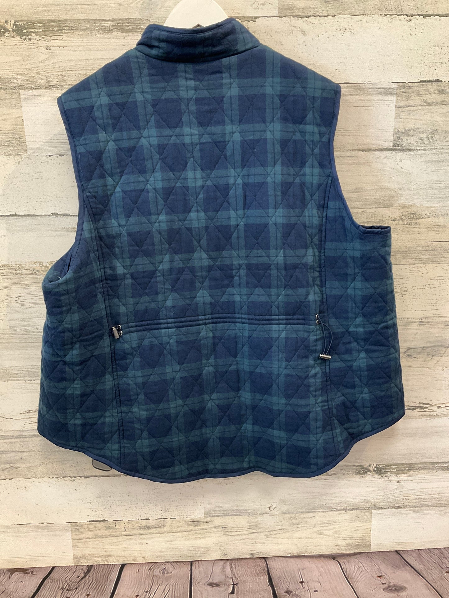 Vest Puffer & Quilted By Croft And Barrow In Blue & Green, Size: 3x