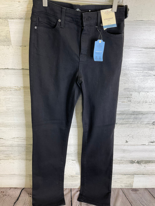 Jeans Straight By St Johns Bay In Black Denim, Size: 6