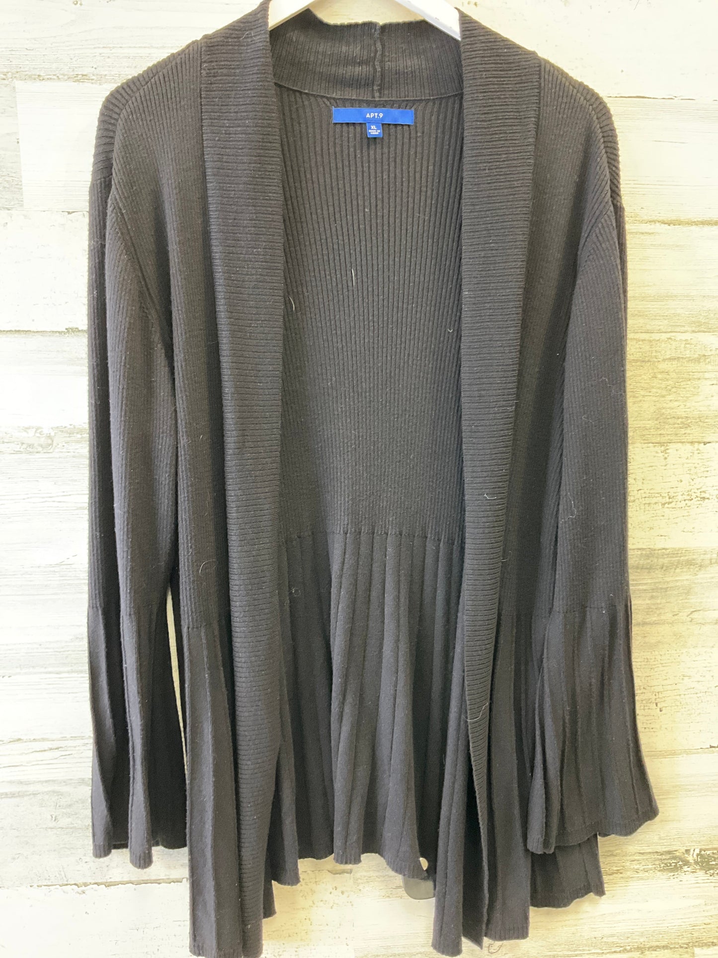 Sweater Cardigan By Apt 9 In Black, Size: Xl