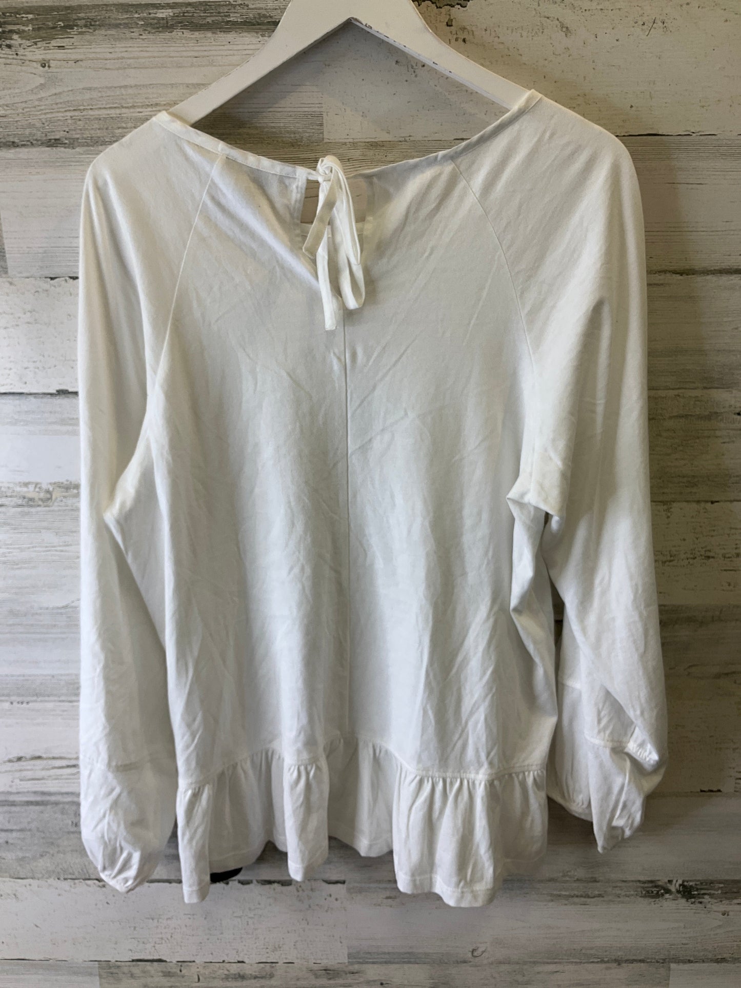 Top Long Sleeve By Banana Republic In White, Size: L