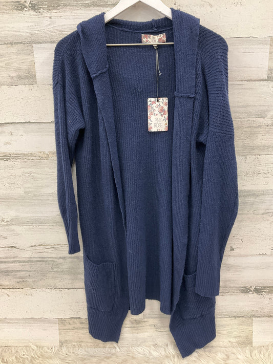 Sweater Cardigan By Pink Rose In Navy, Size: Xl