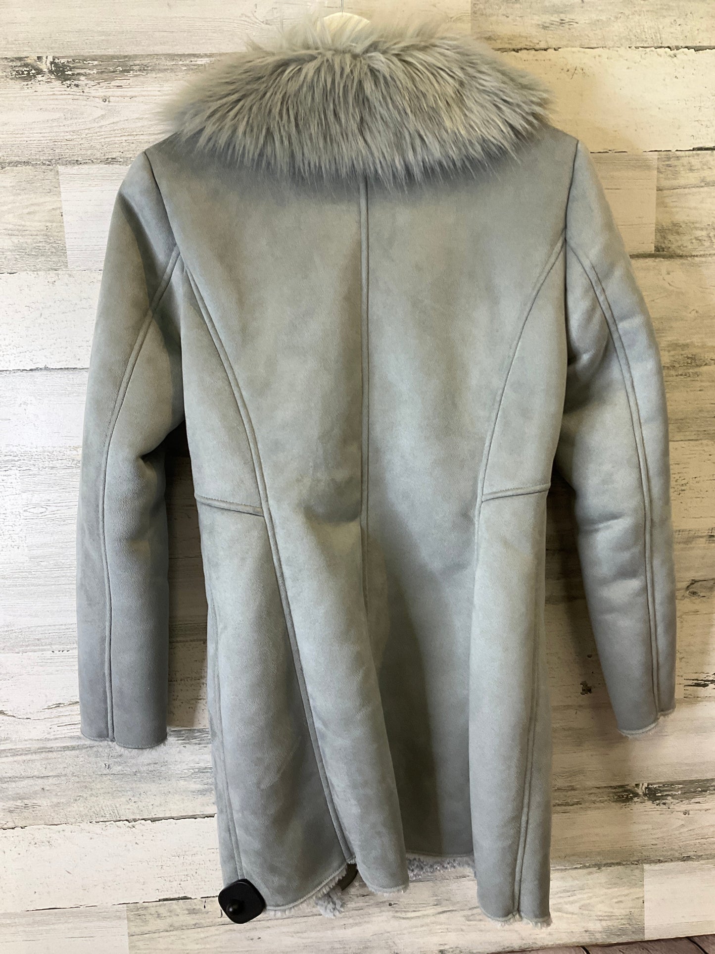 Coat Faux Fur & Sherpa By Calvin Klein In Grey, Size: Xs