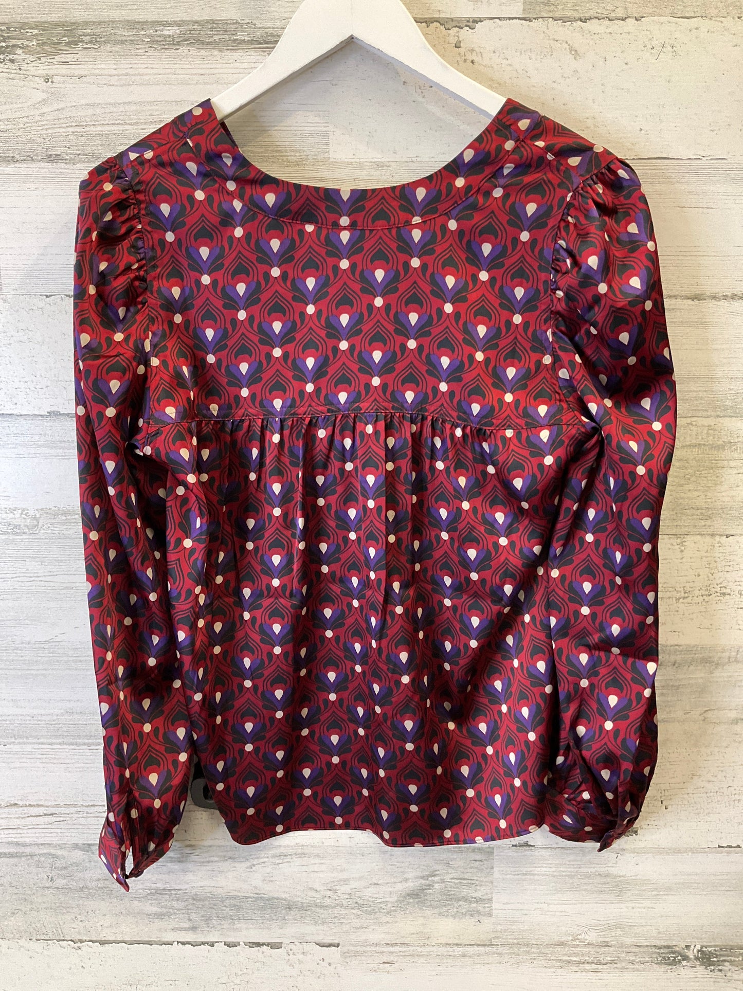 Blouse Long Sleeve By White House Black Market In Red, Size: S