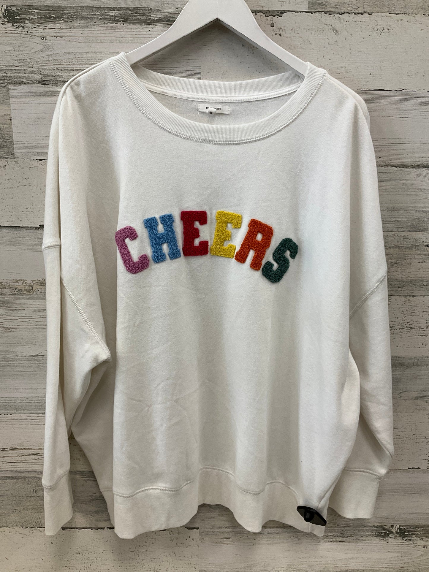 Sweatshirt Crewneck By Maurices In White, Size: 2x