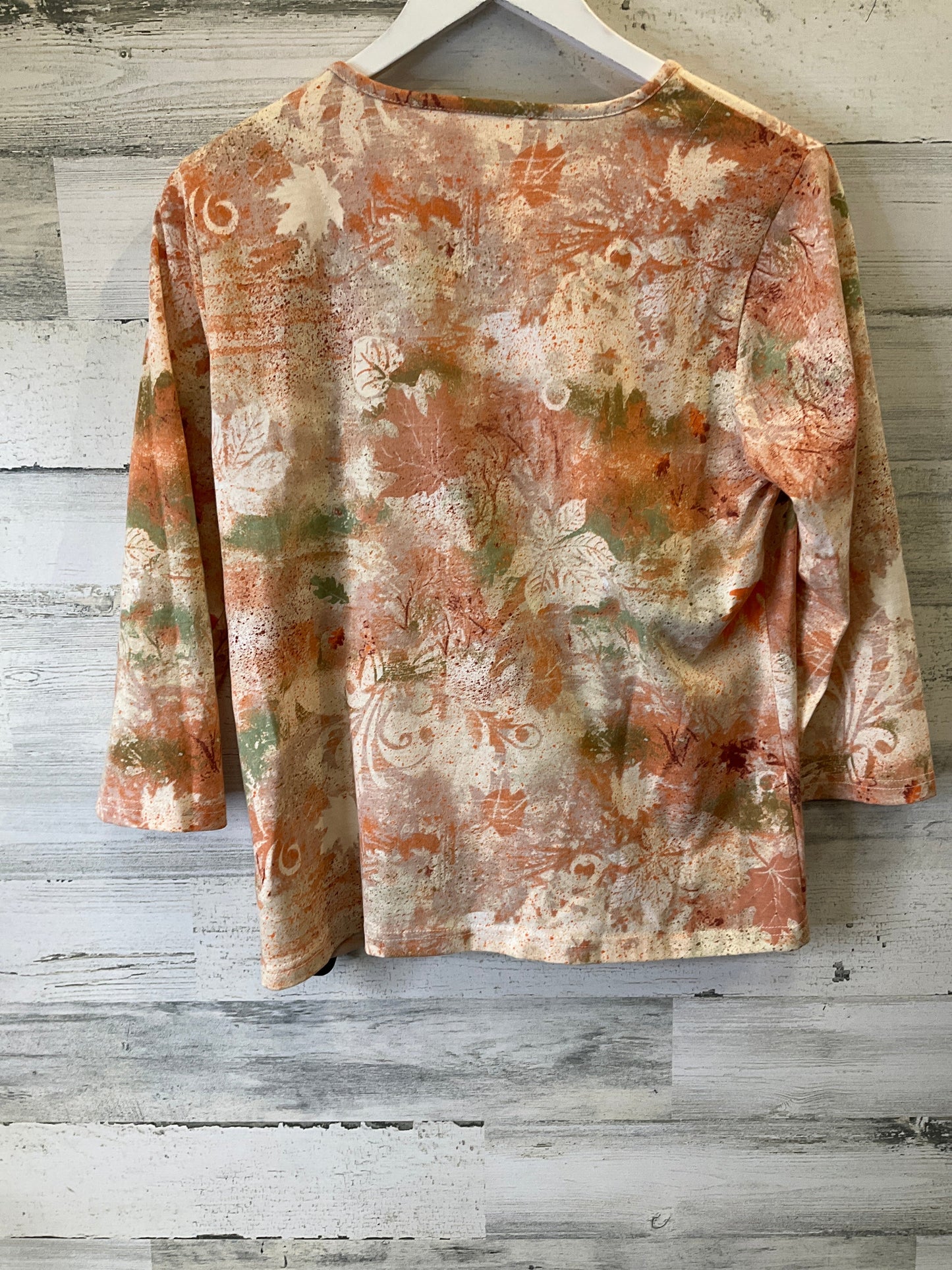 Top 3/4 Sleeve By Basic Editions In Orange, Size: M