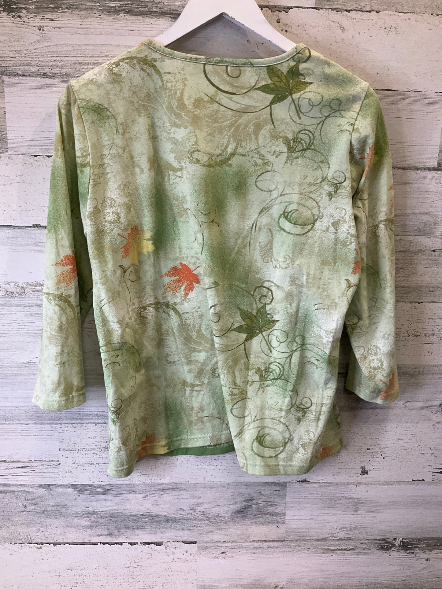 Top 3/4 Sleeve By Basic Editions In Green, Size: M