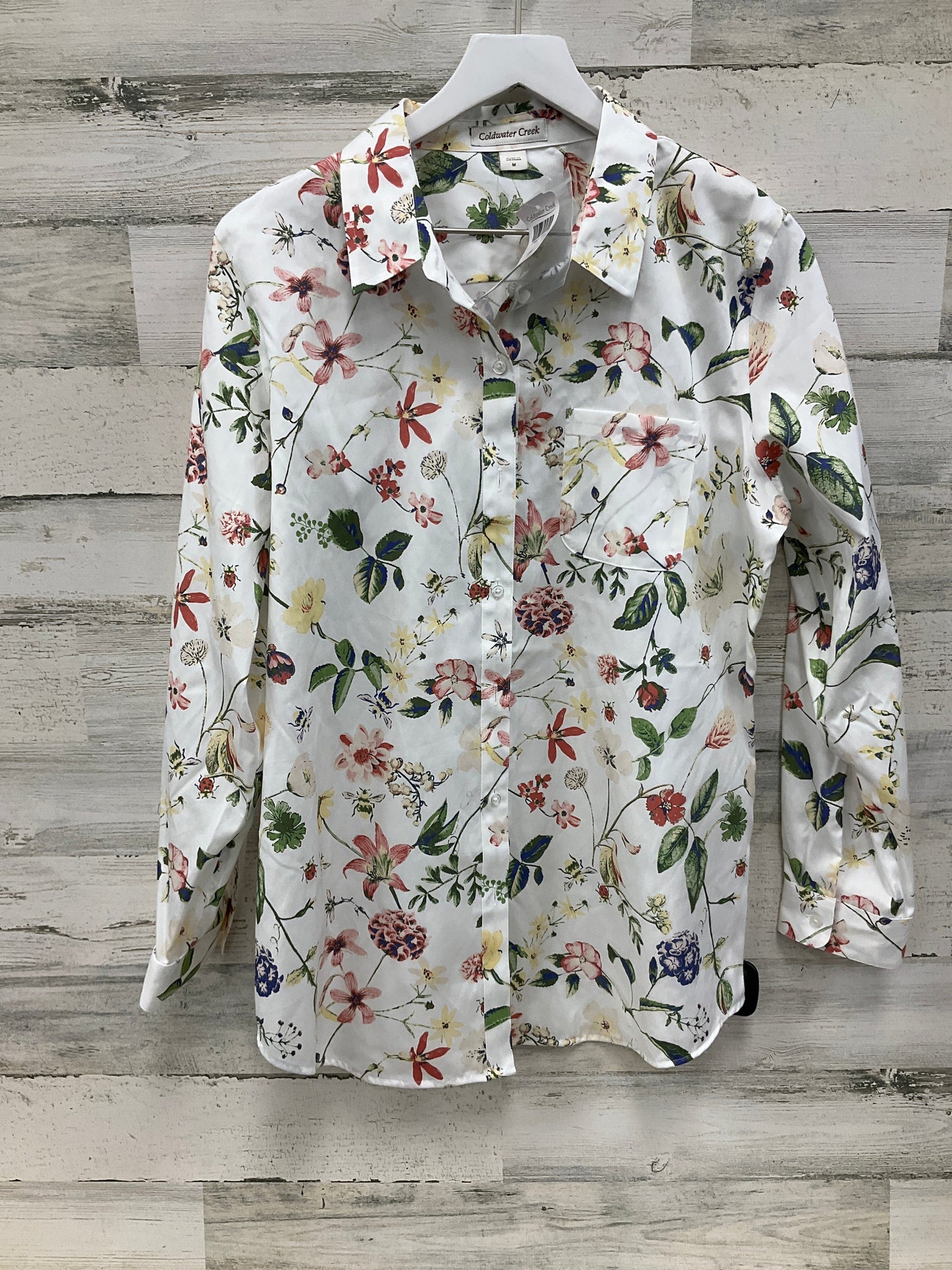 Tunic Long Sleeve By Coldwater Creek In Floral Print, Size: M