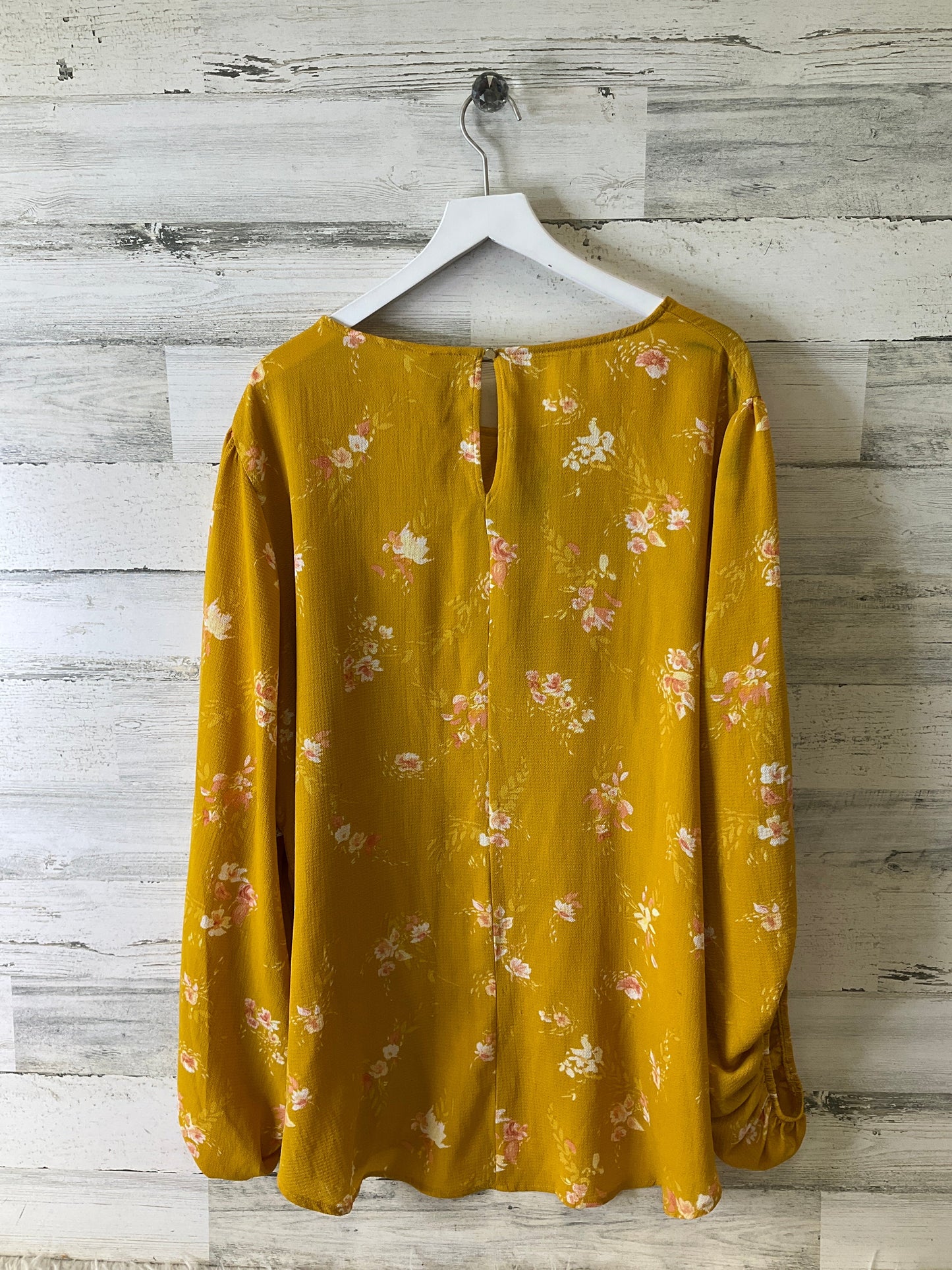 Blouse 3/4 Sleeve By Ava & Viv In Yellow, Size: 4x