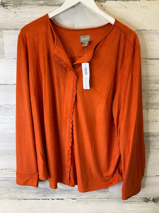 Top Long Sleeve By Chicos In Orange, Size: Xl