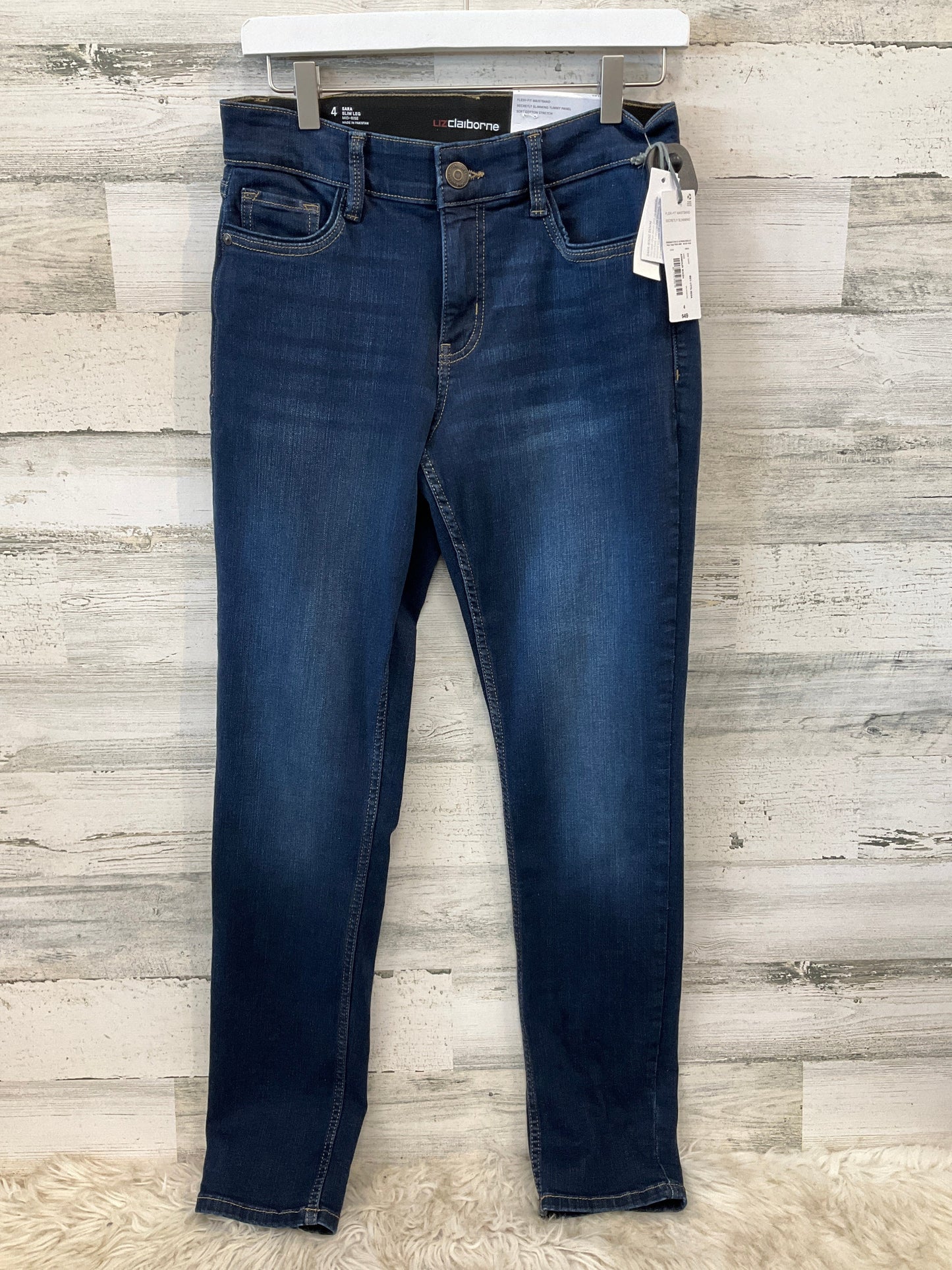 Jeans Straight By Liz Claiborne In Blue Denim, Size: 4