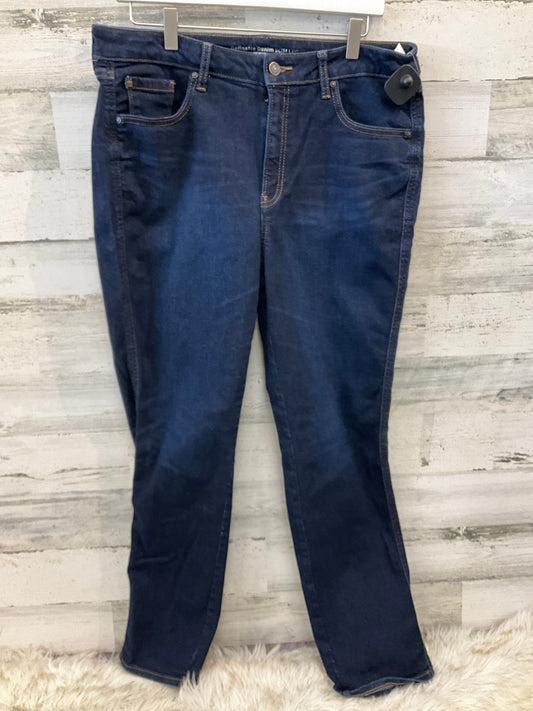 Jeans Straight By Chicos In Blue Denim, Size: 14