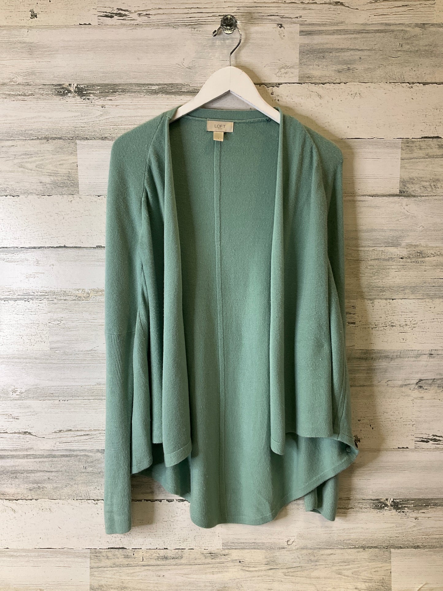 Sweater Cardigan By Loft In Green, Size: L