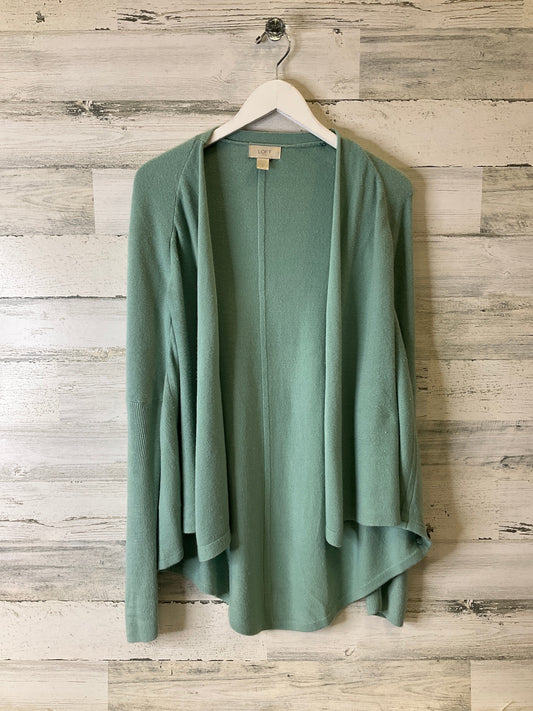 Sweater Cardigan By Loft In Green, Size: L