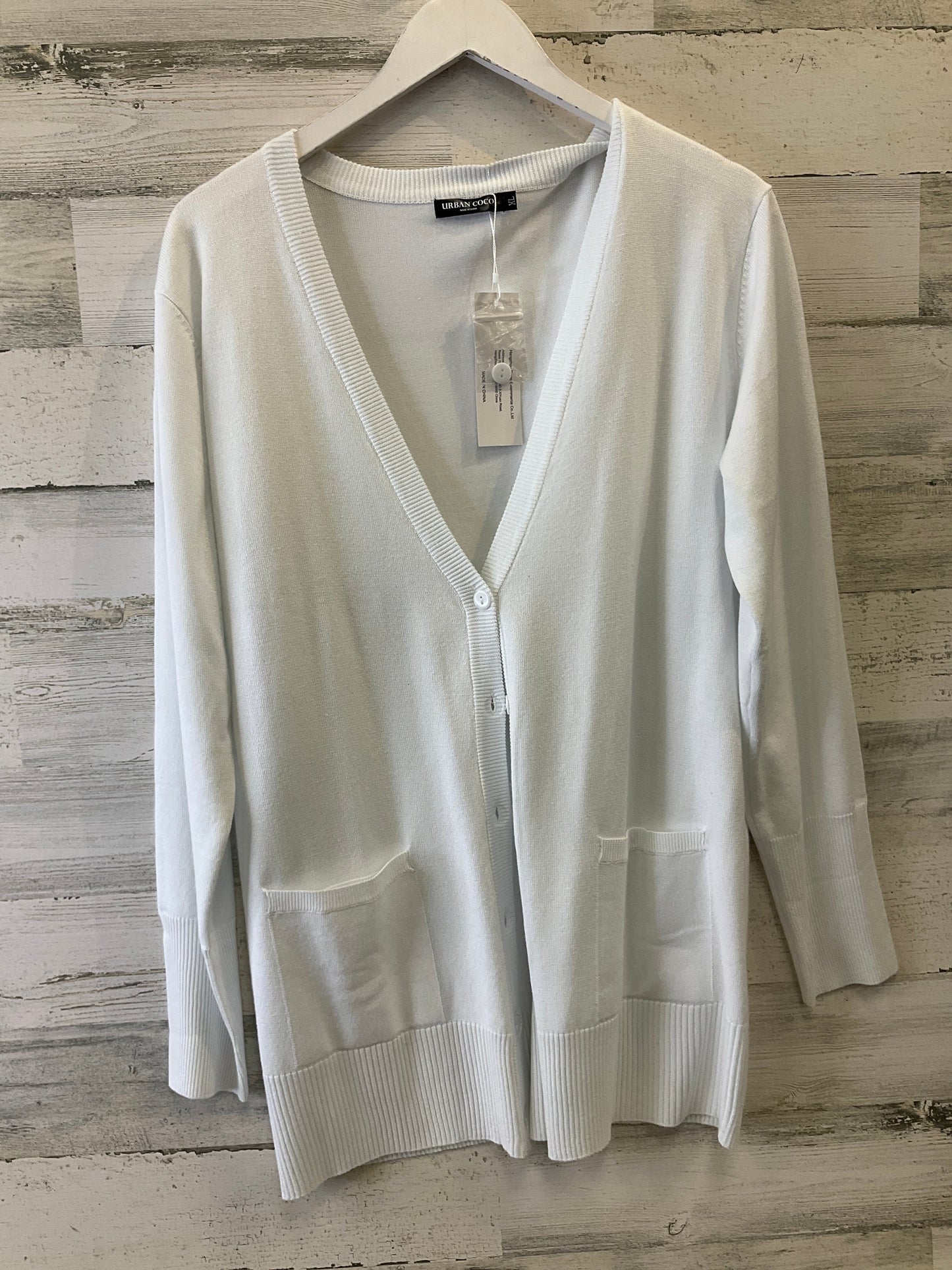 Cardigan By Clothes Mentor In White, Size: Xl