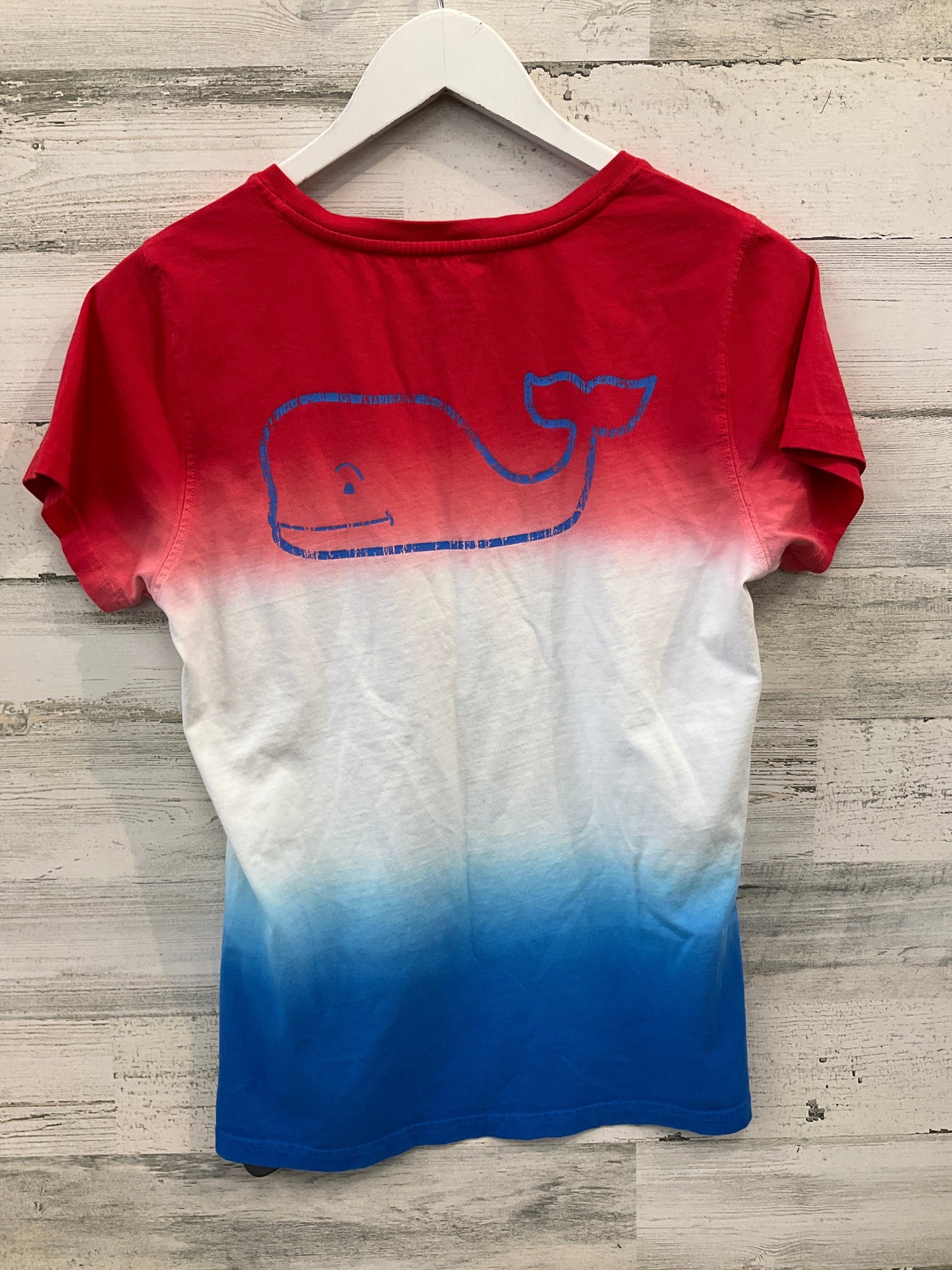 Top Short Sleeve By Vineyard Vines In Blue & Red & White, Size: M