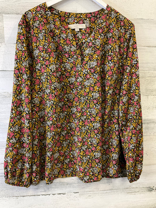 Top Long Sleeve By Loft In Yellow, Size: 2x