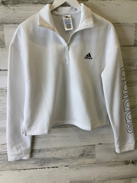 Athletic Sweatshirt Collar By Adidas In White, Size: L