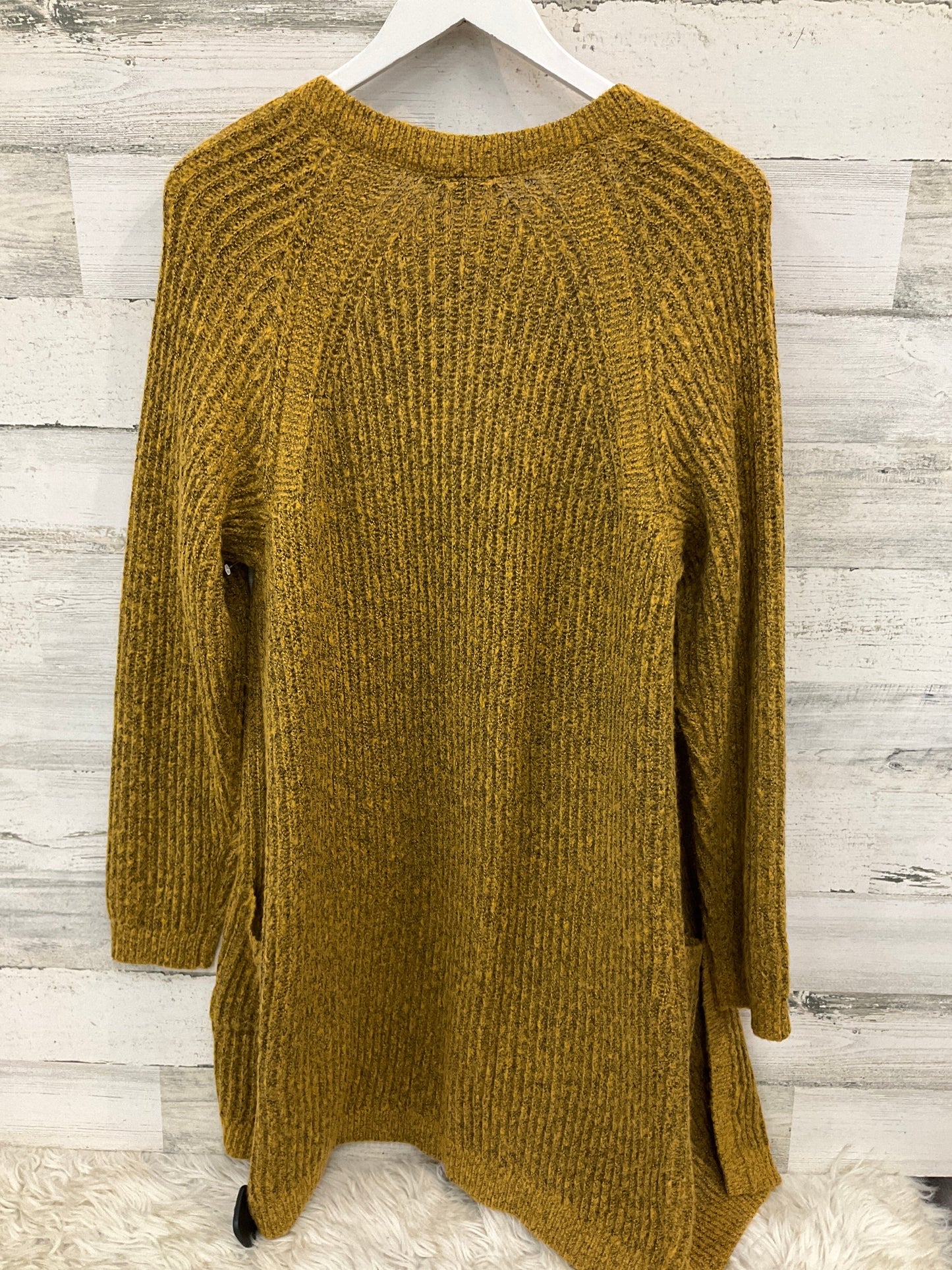 Sweater Cardigan By Christopher And Banks In Yellow, Size: L