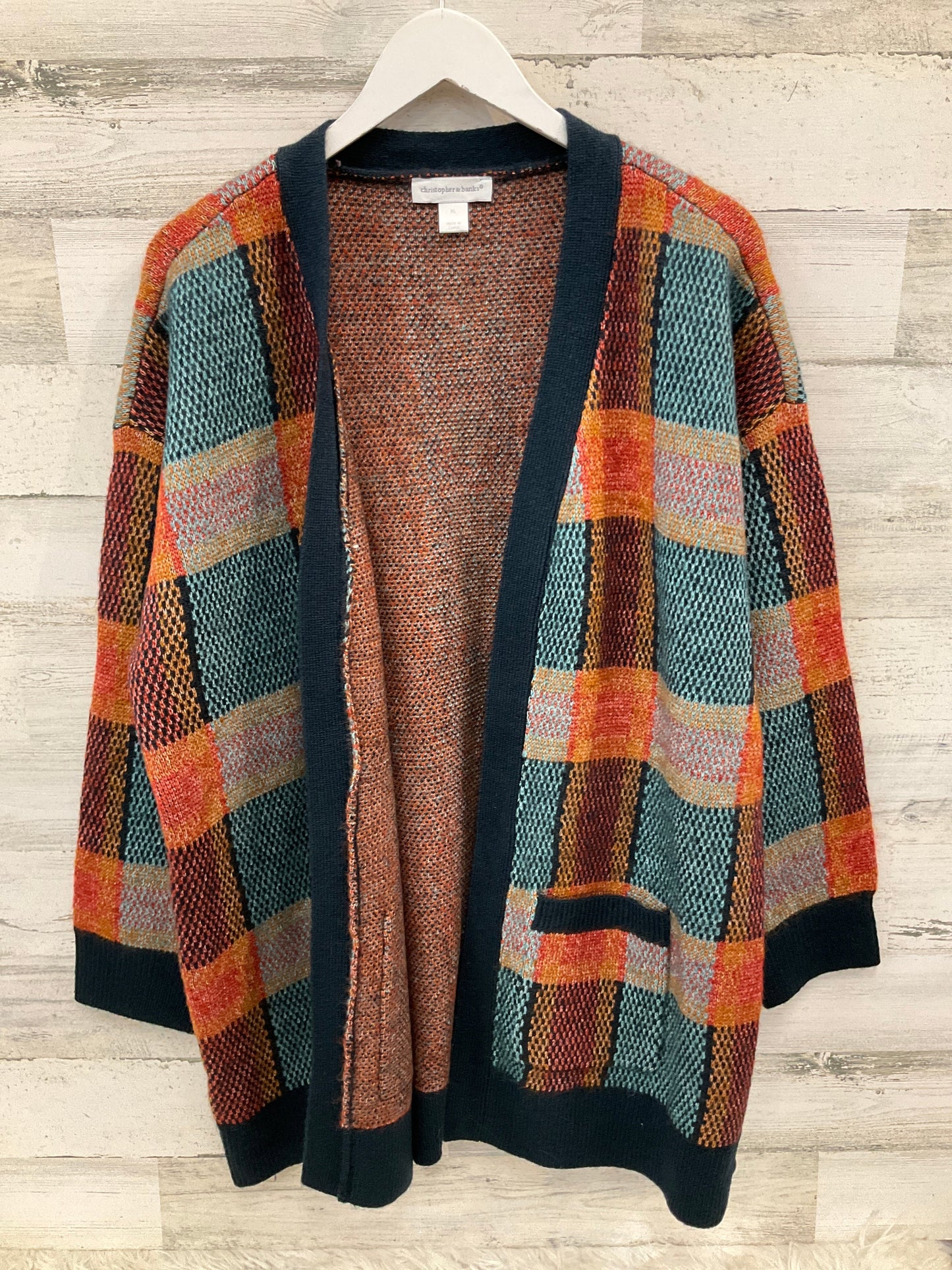 Sweater Cardigan By Christopher And Banks In Multi-colored, Size: Xl