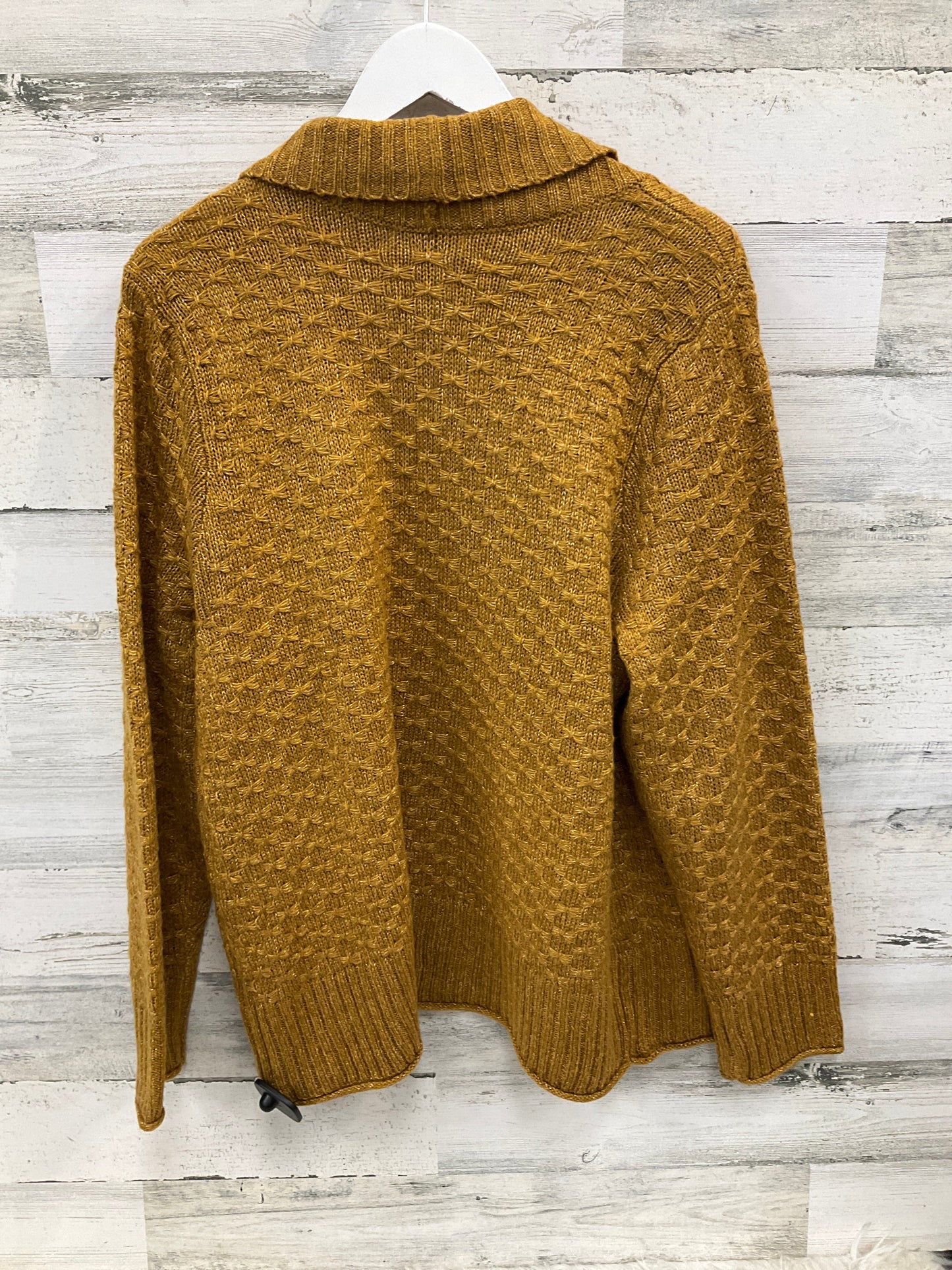 Sweater Cardigan By Christopher And Banks In Yellow, Size: L