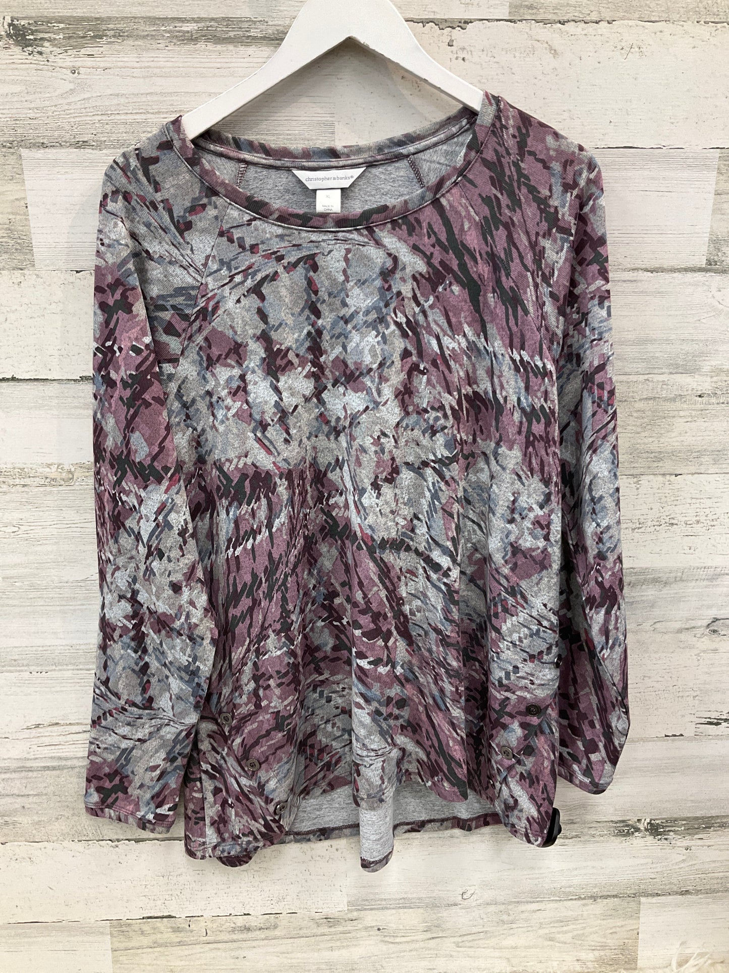 Top Long Sleeve By Christopher And Banks In Purple, Size: Xl