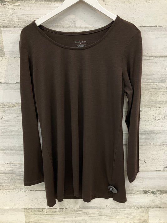 Tunic Long Sleeve By Christopher And Banks In Brown, Size: L