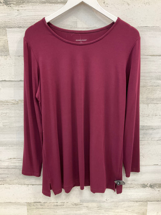 Tunic Long Sleeve By Christopher And Banks In Purple, Size: L