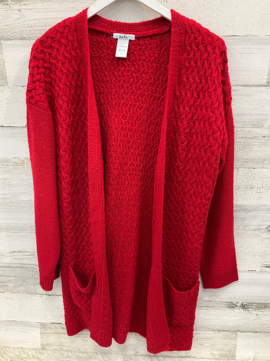 Sweater Cardigan By Clothes Mentor In Red, Size: L