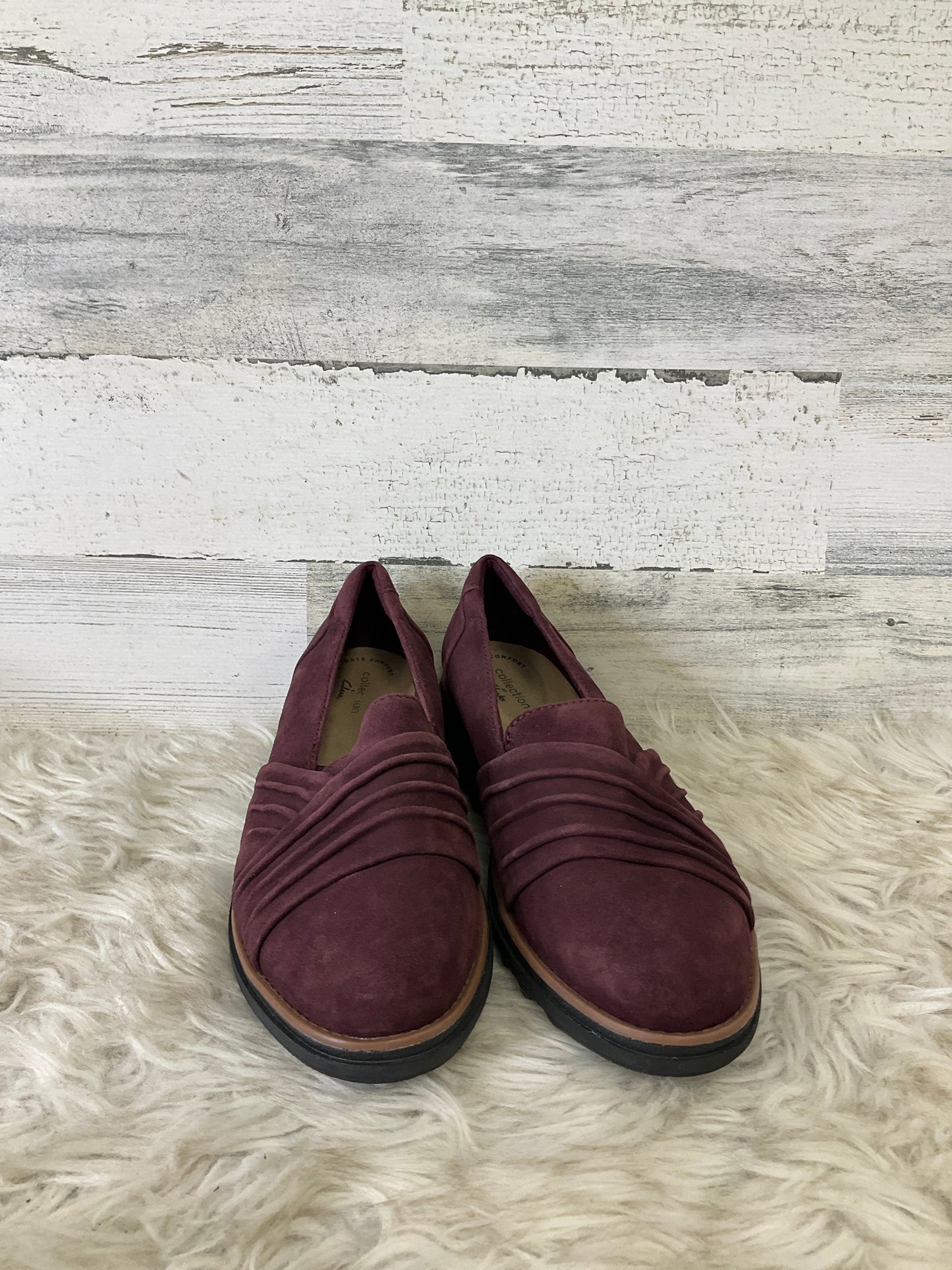 Shoes Heels Platform By Clarks In Maroon, Size: 8