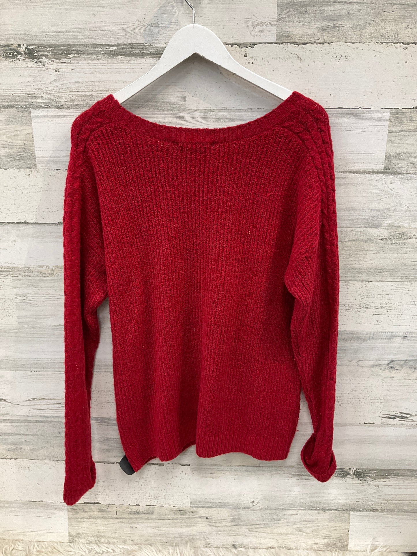 Top Long Sleeve By Christopher And Banks In Red, Size: L