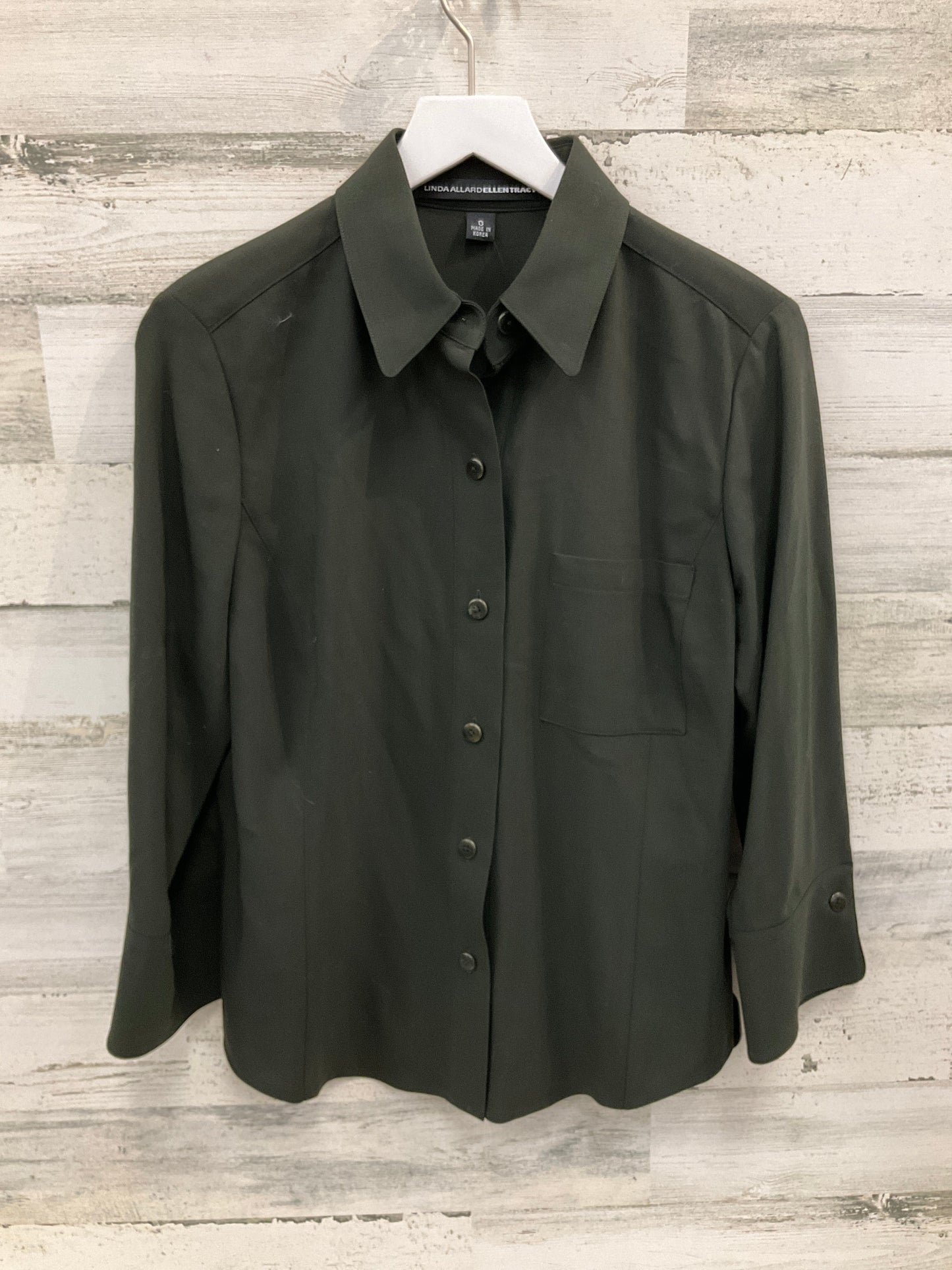 Blouse Long Sleeve By Ellen Tracy In Green, Size: M