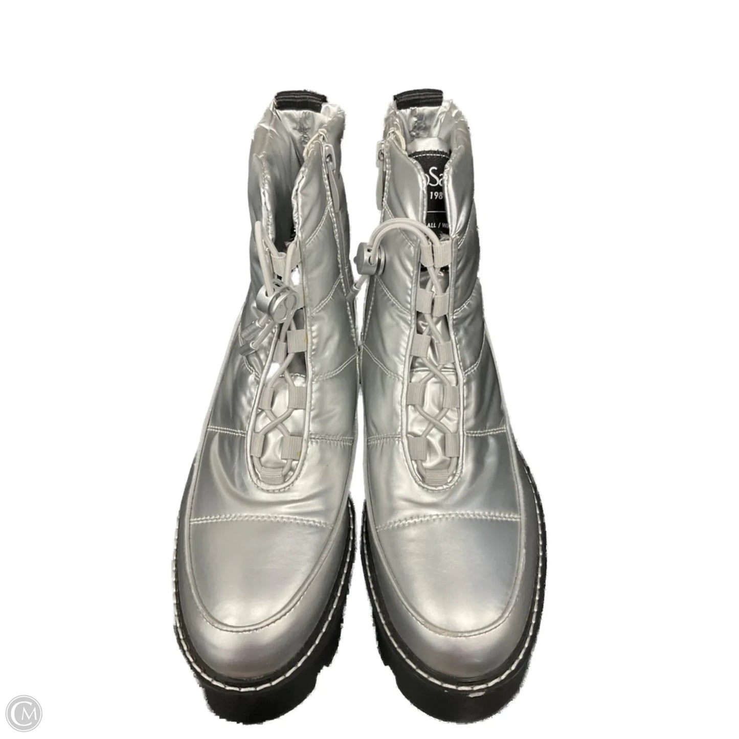 Boots Ankle Heels By Franco Sarto In Silver, Size: 6.5