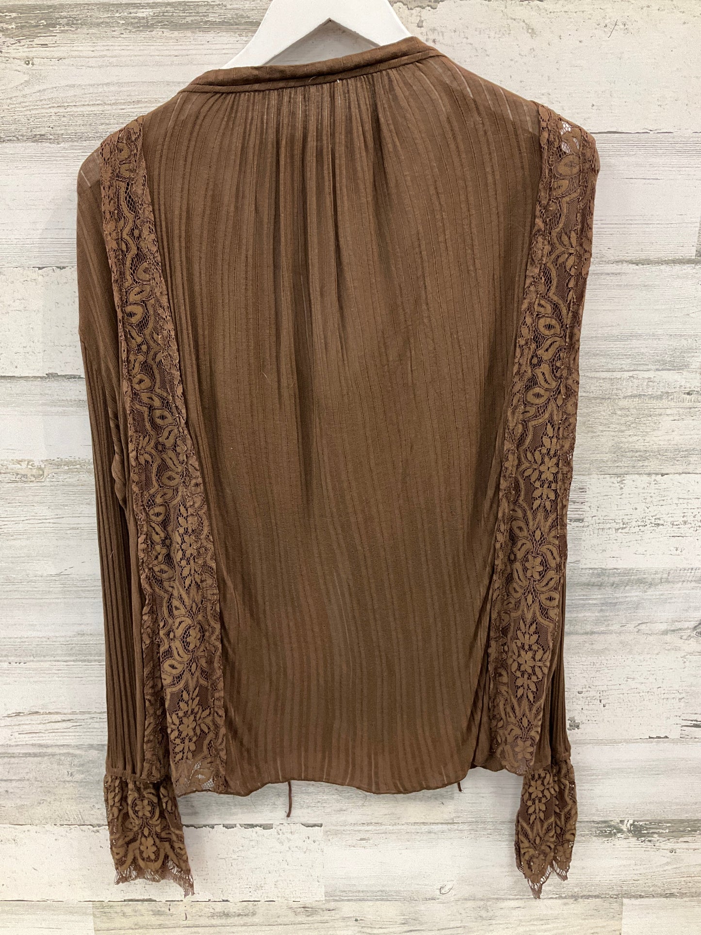 Top Long Sleeve By Free People In Brown, Size: Xs