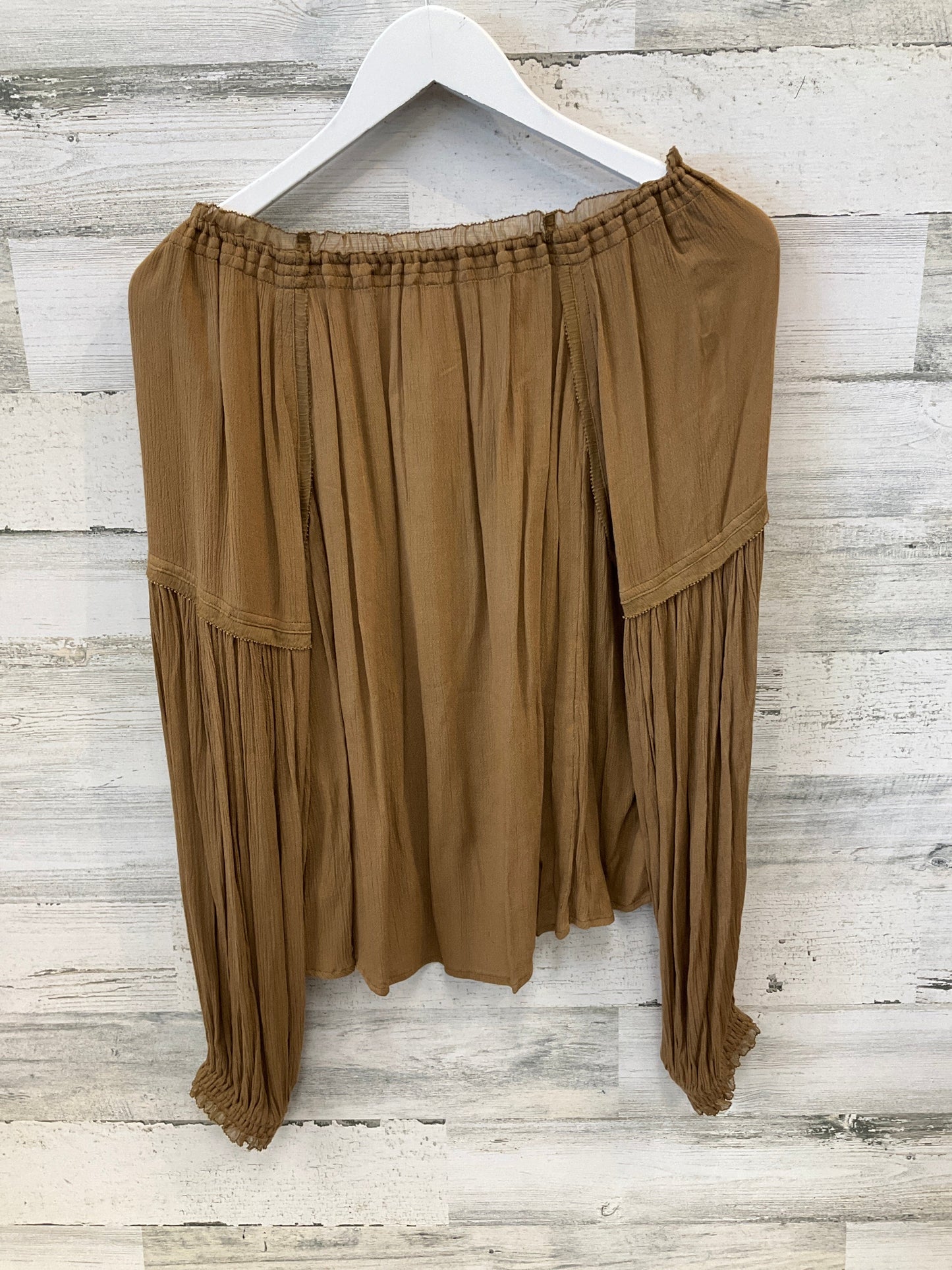 Top Long Sleeve By Free People In Brown, Size: Xs