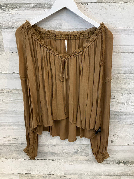 Top Long Sleeve By Free People In Brown, Size: Xs