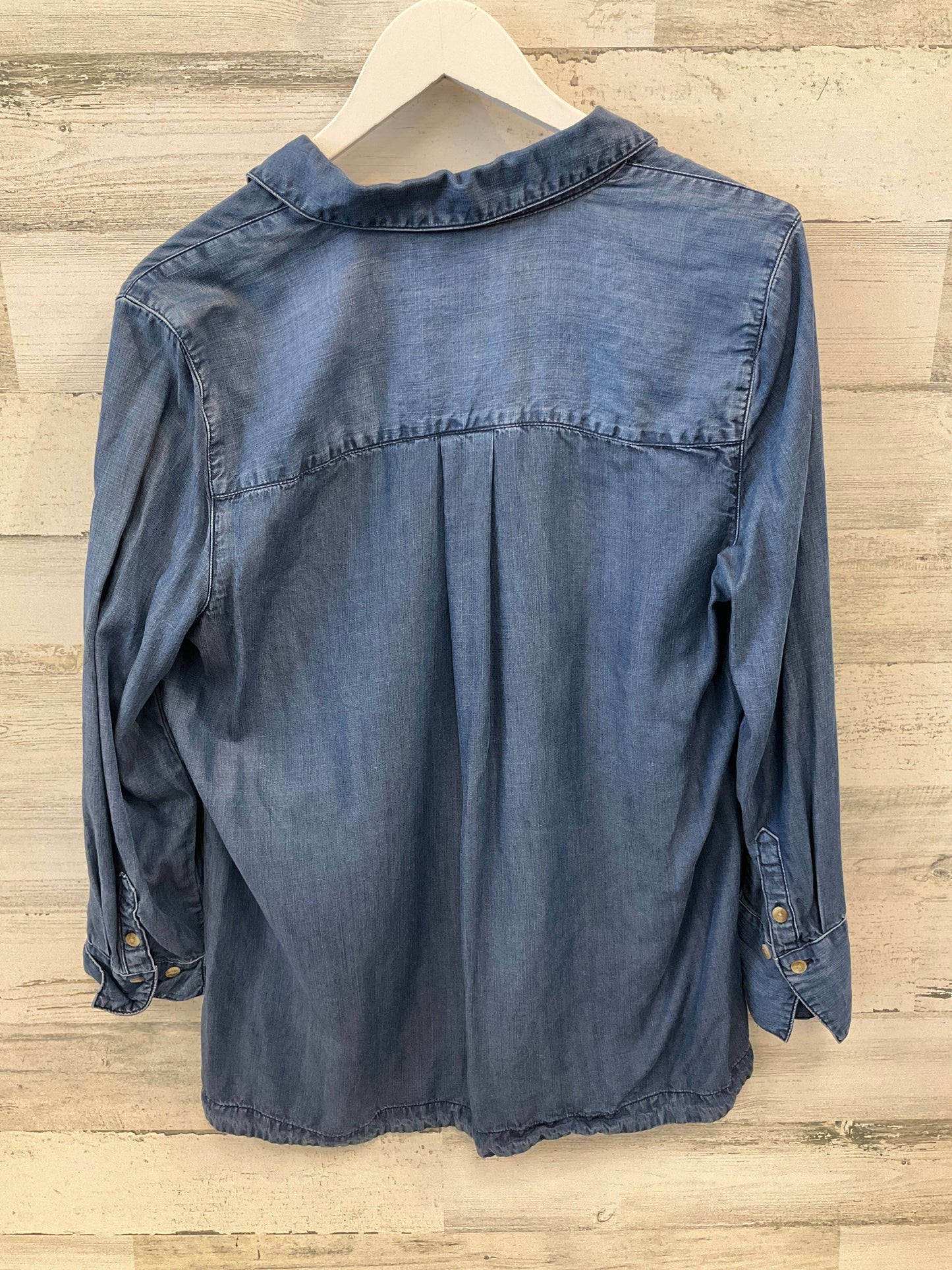 Tunic Long Sleeve By Chicos In Blue Denim, Size: M