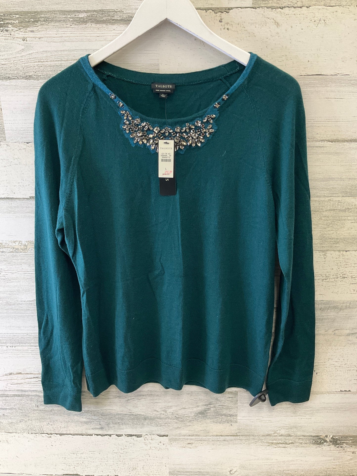 Top Long Sleeve By Talbots In Green, Size: L